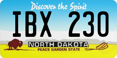 ND license plate IBX230