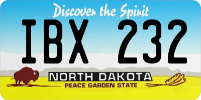 ND license plate IBX232