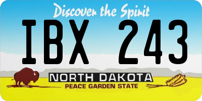 ND license plate IBX243