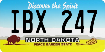 ND license plate IBX247