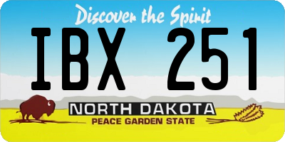 ND license plate IBX251