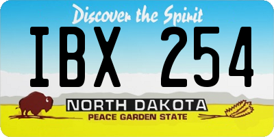 ND license plate IBX254
