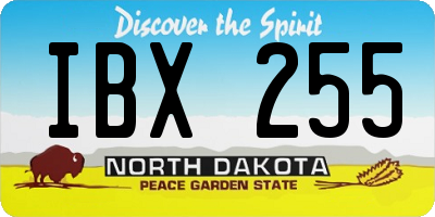 ND license plate IBX255