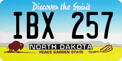 ND license plate IBX257
