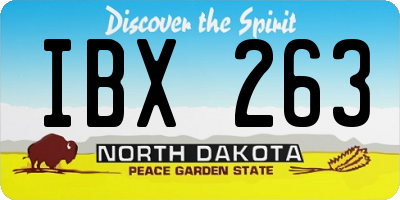 ND license plate IBX263