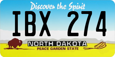ND license plate IBX274
