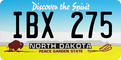 ND license plate IBX275