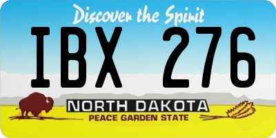 ND license plate IBX276