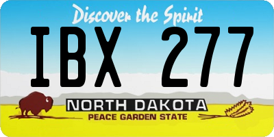 ND license plate IBX277