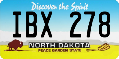 ND license plate IBX278