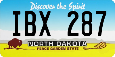 ND license plate IBX287