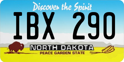 ND license plate IBX290