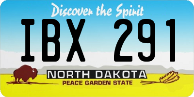 ND license plate IBX291