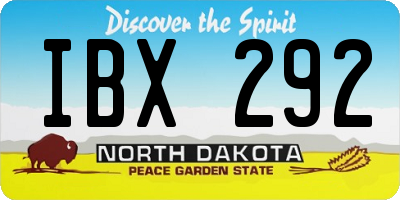 ND license plate IBX292