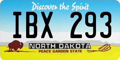 ND license plate IBX293