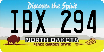 ND license plate IBX294