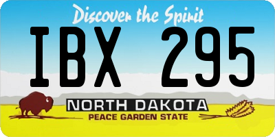 ND license plate IBX295
