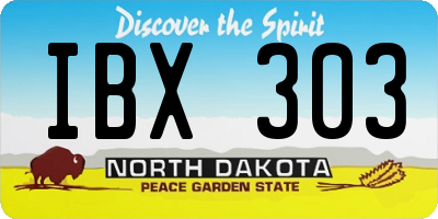 ND license plate IBX303