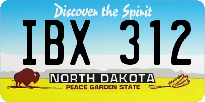 ND license plate IBX312