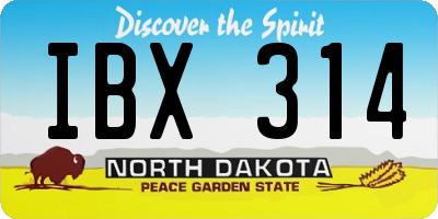 ND license plate IBX314