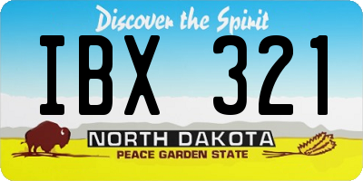 ND license plate IBX321