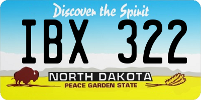 ND license plate IBX322