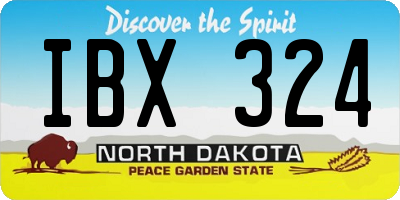 ND license plate IBX324
