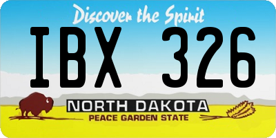 ND license plate IBX326