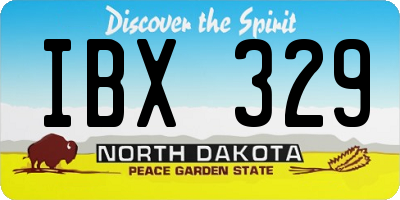 ND license plate IBX329