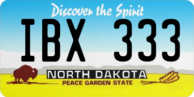 ND license plate IBX333