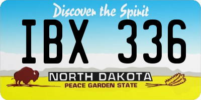 ND license plate IBX336