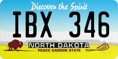 ND license plate IBX346
