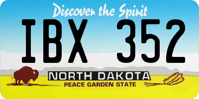 ND license plate IBX352