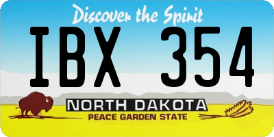 ND license plate IBX354
