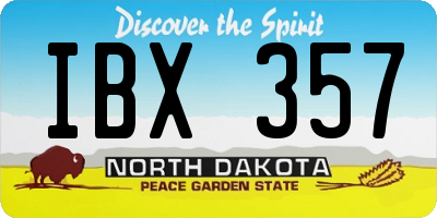 ND license plate IBX357
