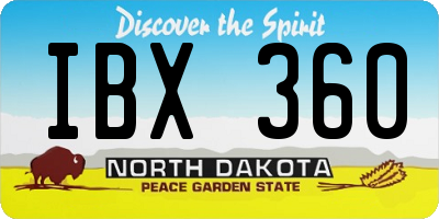 ND license plate IBX360
