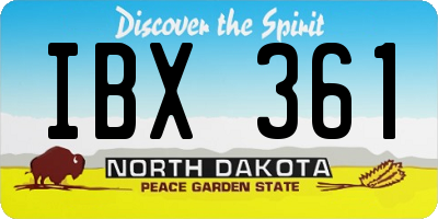 ND license plate IBX361