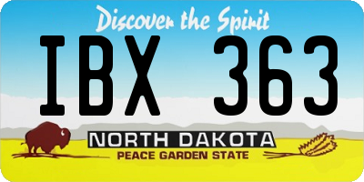 ND license plate IBX363