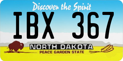 ND license plate IBX367