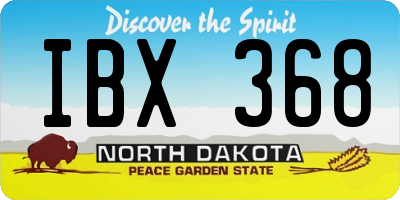 ND license plate IBX368