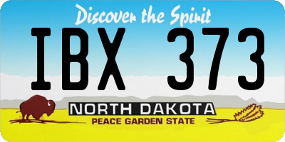ND license plate IBX373