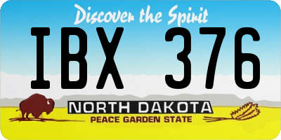 ND license plate IBX376