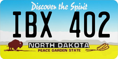 ND license plate IBX402