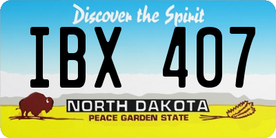 ND license plate IBX407