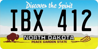 ND license plate IBX412