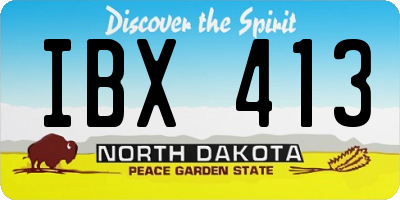 ND license plate IBX413