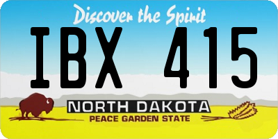 ND license plate IBX415
