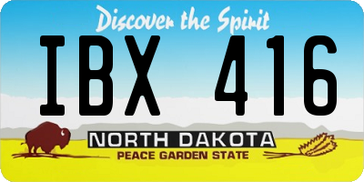ND license plate IBX416