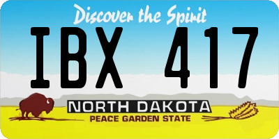 ND license plate IBX417