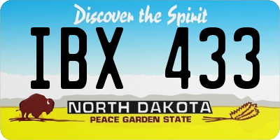 ND license plate IBX433